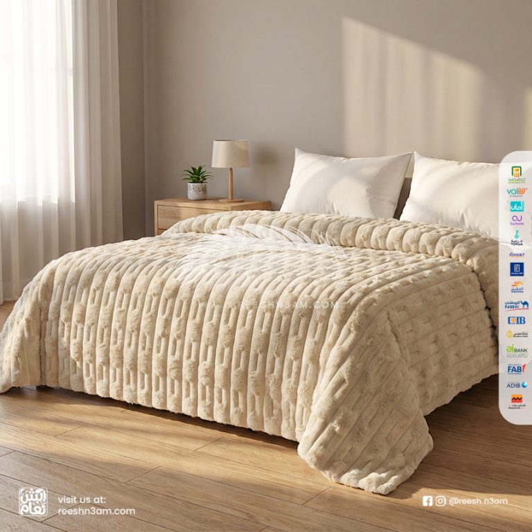 بطانية فرو قطعة واحدة فاخرة من ريش نعام بألوان متنوعة