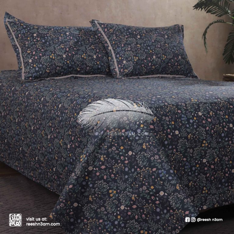 طقم سرير قطن ستان 4 قطع من ريش نعام كوليكشن 2026